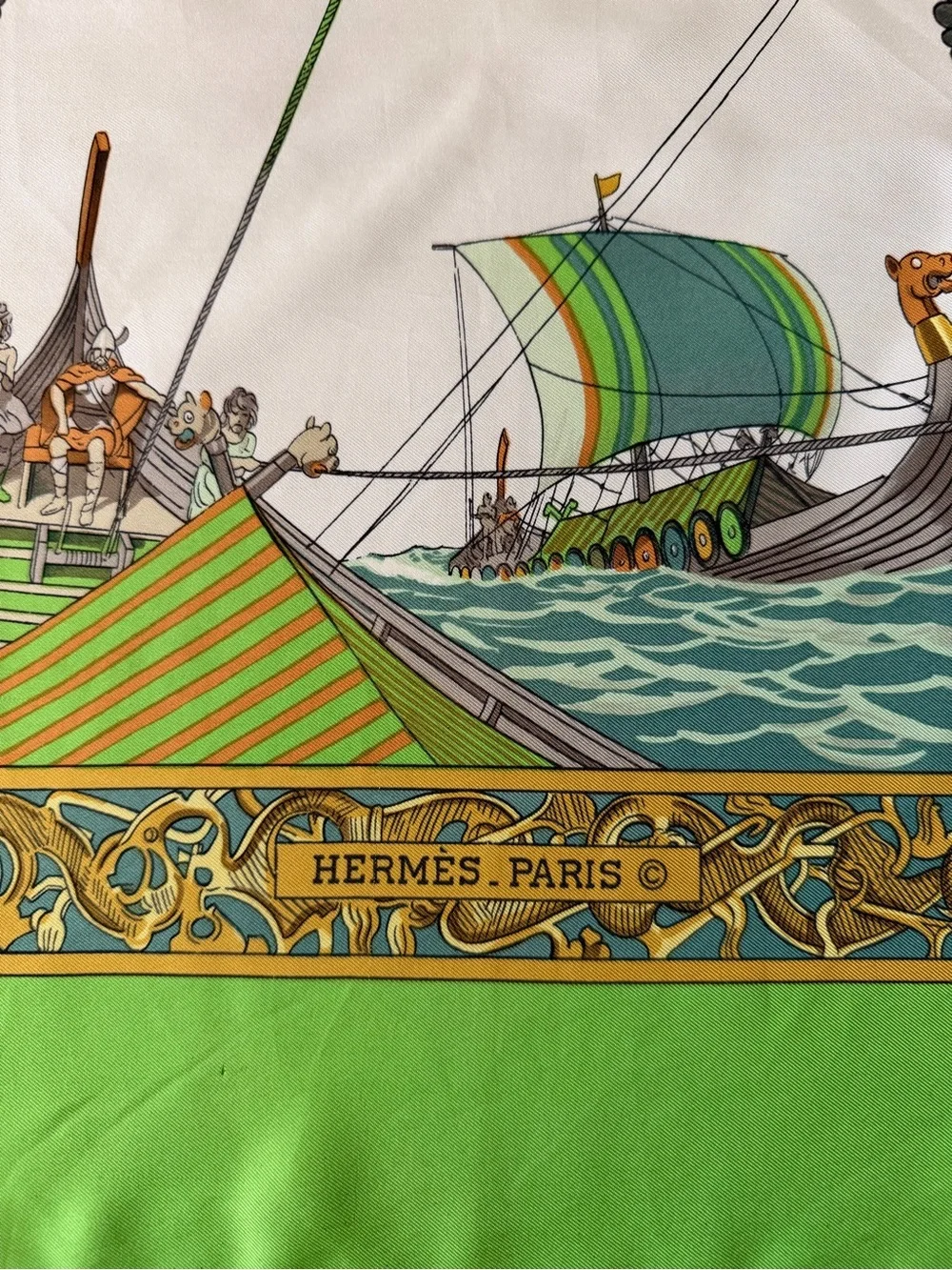 Hermes Les Normands Silk Scarf.